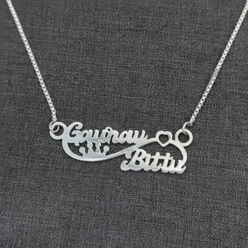 Personalised Name Silver Couple Name Infinity