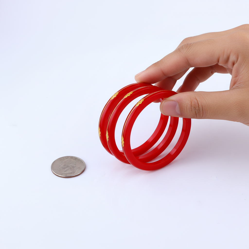 22 Carat Gold Pola Bangles With Card (2 Piece)