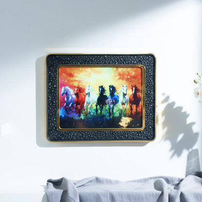 Pyrite Frame of Rainbow 7 Horses