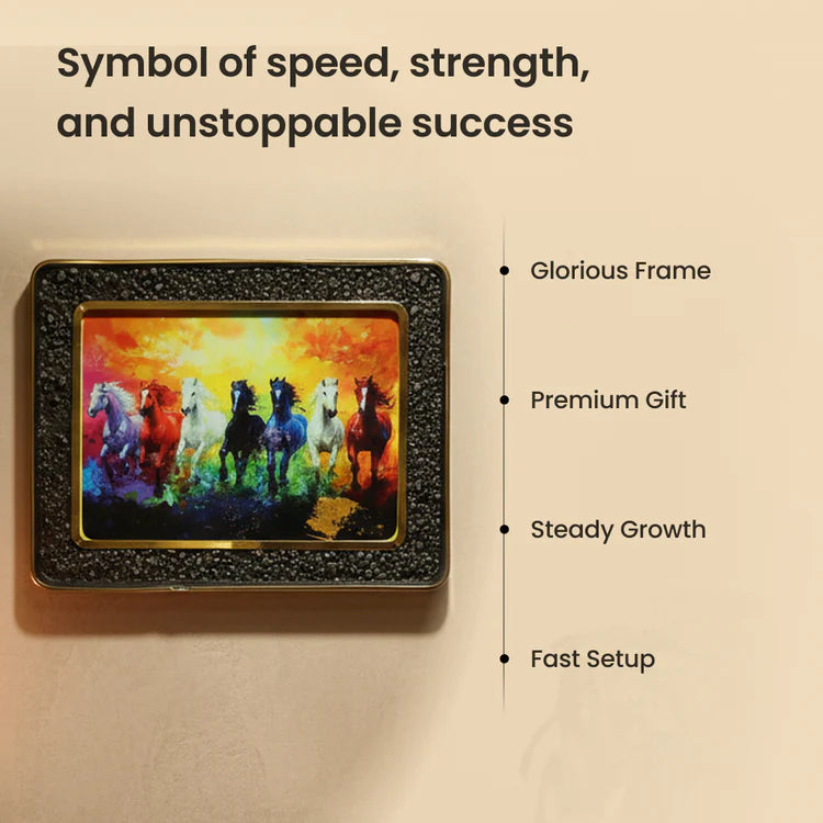 Pyrite Frame of Rainbow 7 Horses