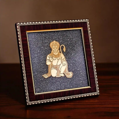 Hanuman Ji Raw Pyrite Frame