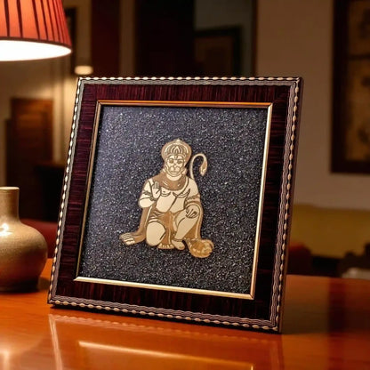 Hanuman Ji Raw Pyrite Frame