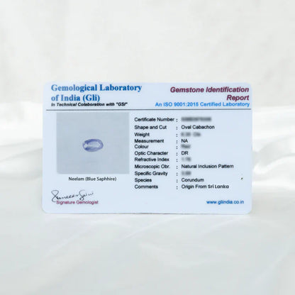 Ceylon Neelam (Blue Sapphire)
