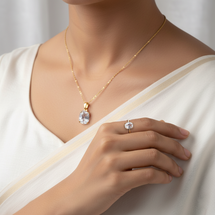 White Pukhraj (White Sapphire)