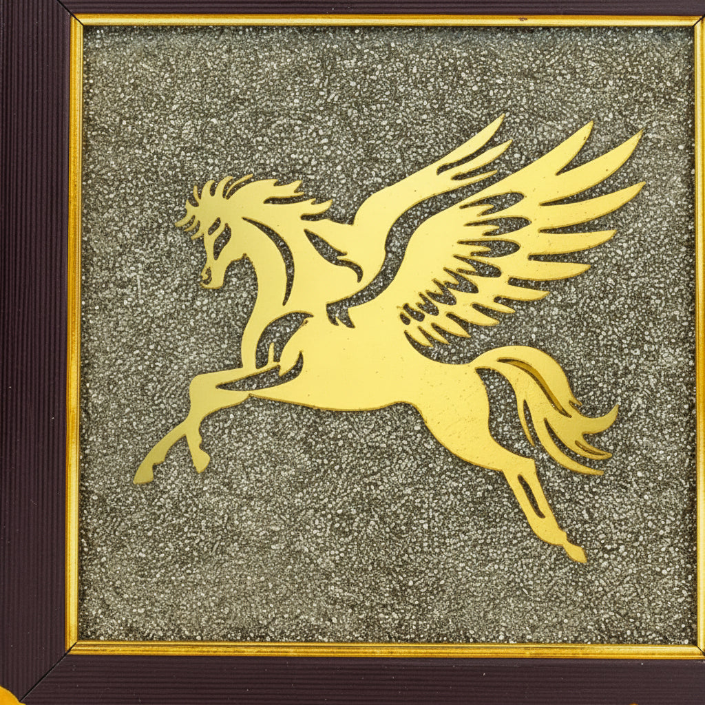 Flying Horse on Raw Pyrite Frame