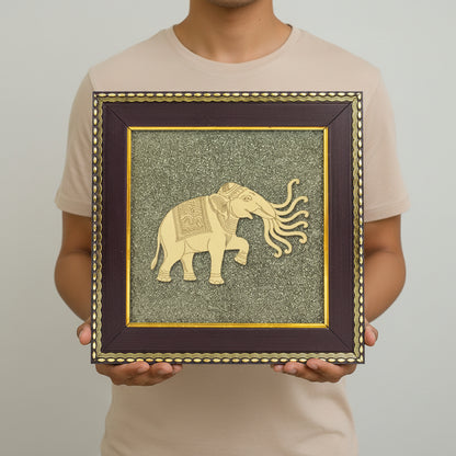 7 Trunk Elephant - Airavata on Raw Pyrite Frame