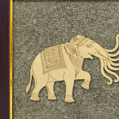 7 Trunk Elephant - Airavata on Raw Pyrite Frame