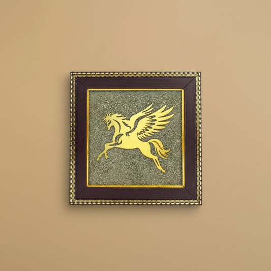 Flying Horse on Raw Pyrite Frame