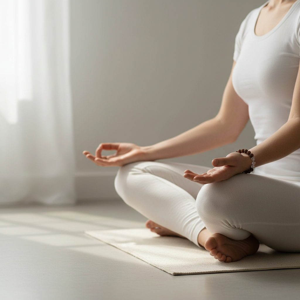 Kashi Siddh 5 Mukhi Rudraksha Bracelet With White Crystals