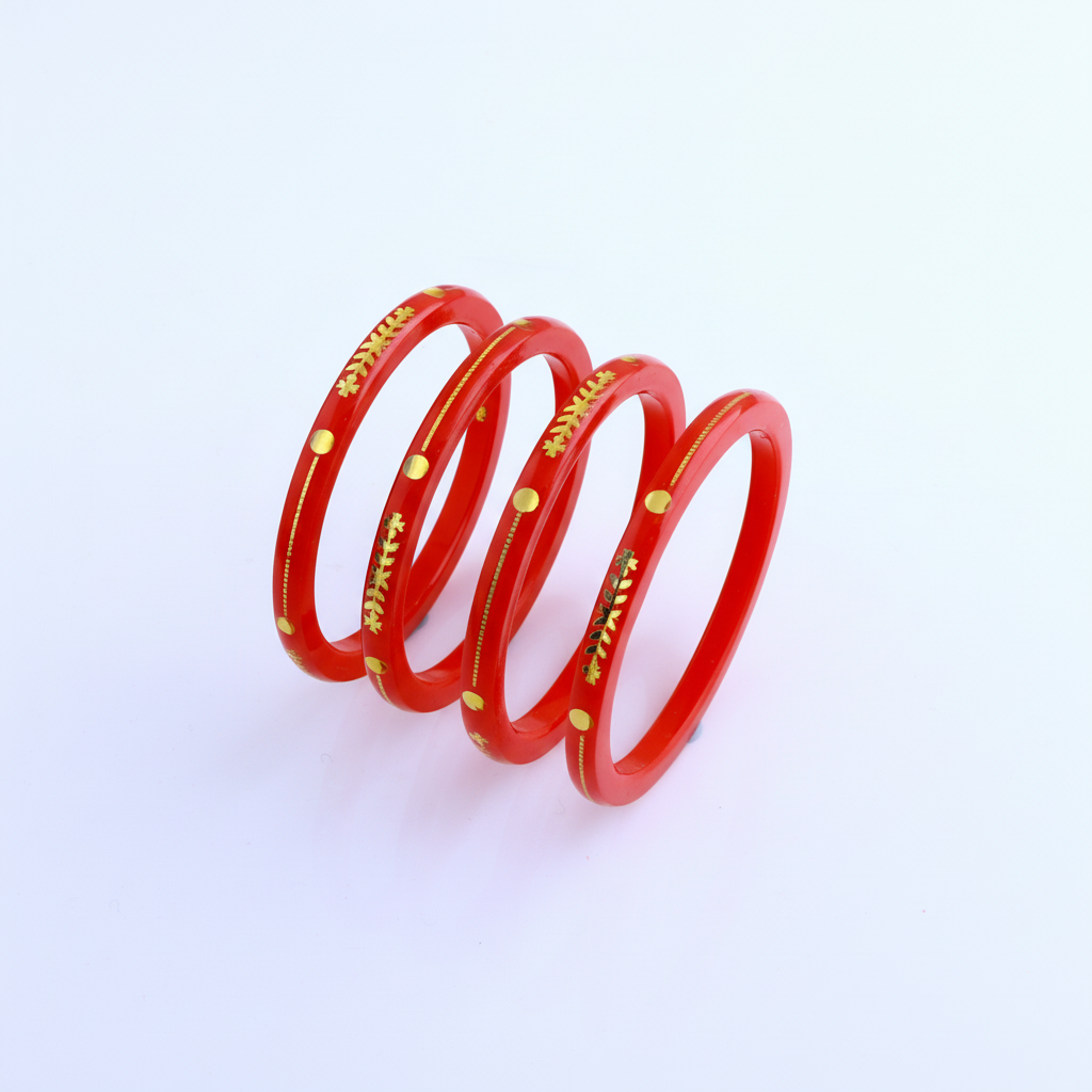22 Carat Gold Pola Bangles With Card (4 Piece)