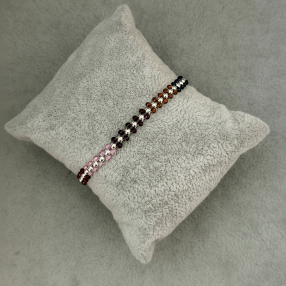 Silver Multi Colour Beads Bracelet
