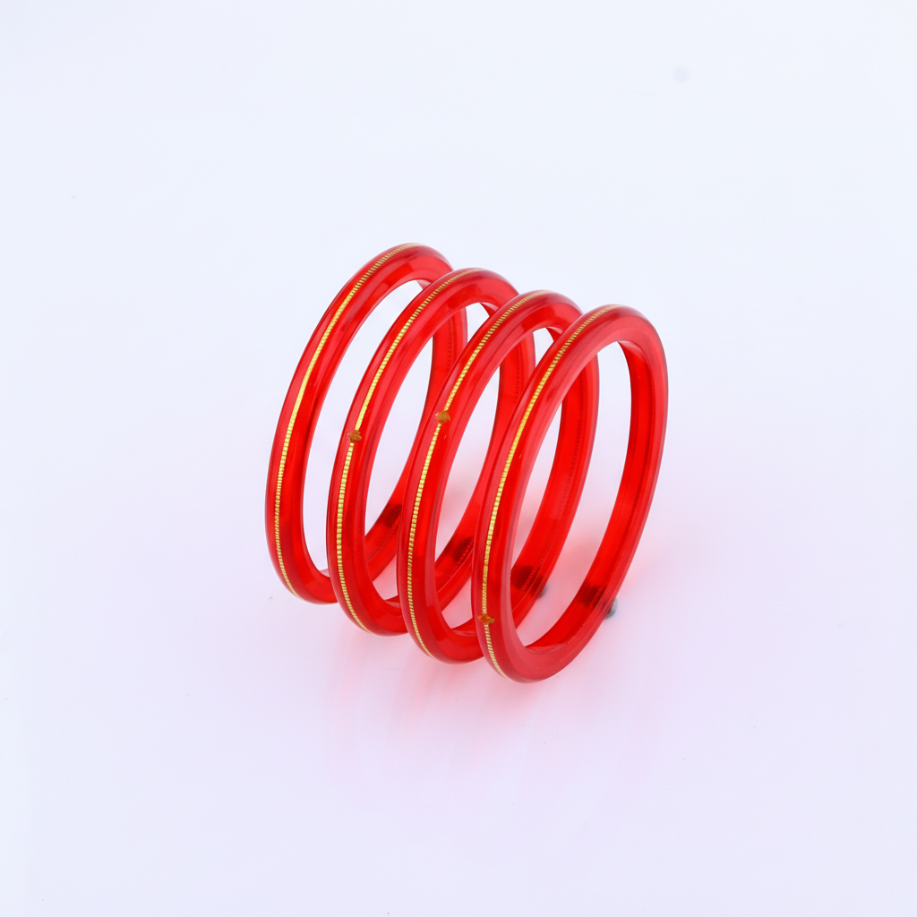 22 Carat Gold Pola Bangles With Card (4 Piece)