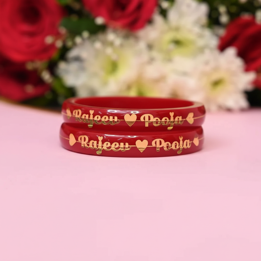 Personalised Couple Name Gold Bangle