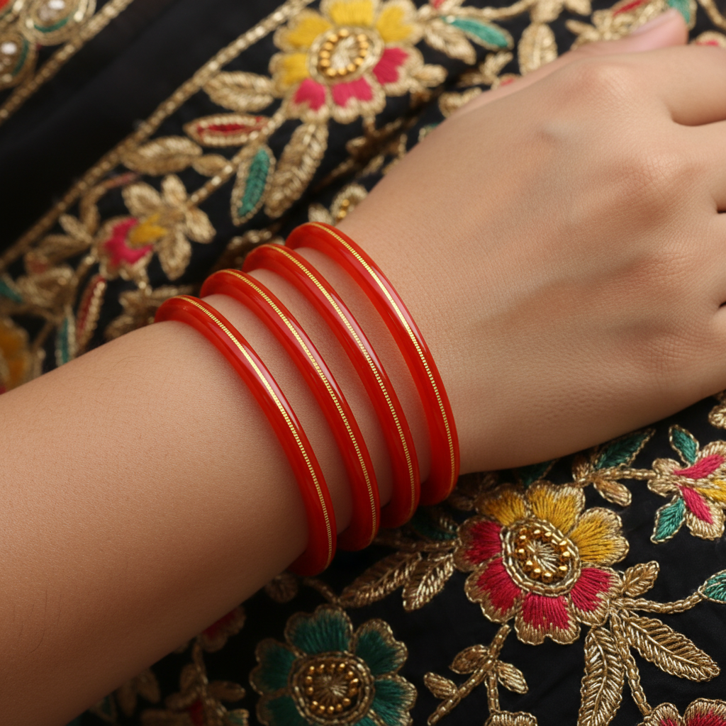 22 Carat Gold Pola Bangles With Card (2 Piece)