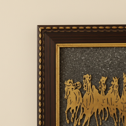 7 Horses On Raw Pyrite Frame