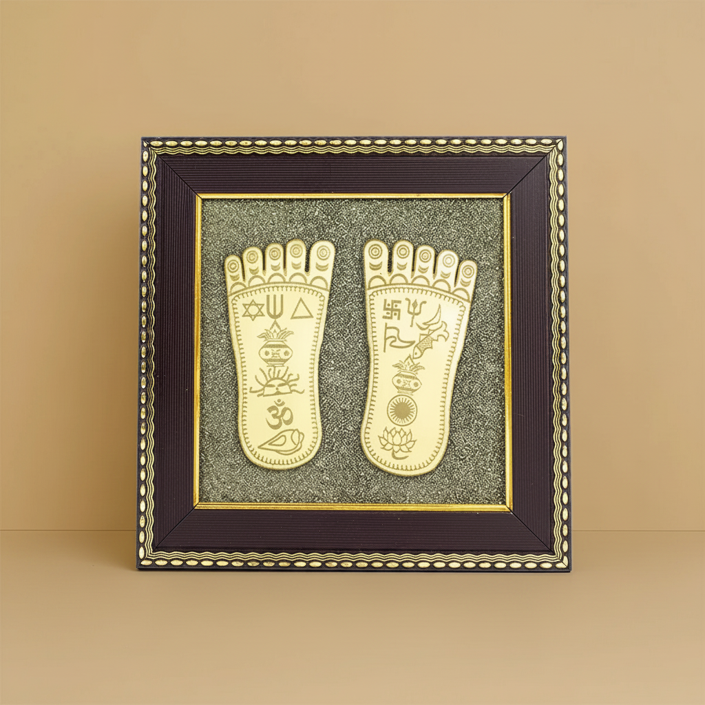 Maa Lakshmi Charan Paduka On Pyrite Frame