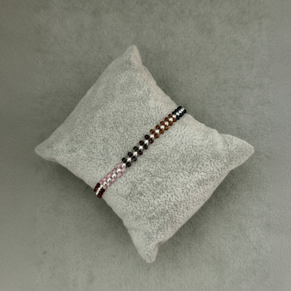 Silver Multi Colour Beads Bracelet