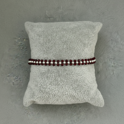 Silver Red Beads Nazariya Bracelet