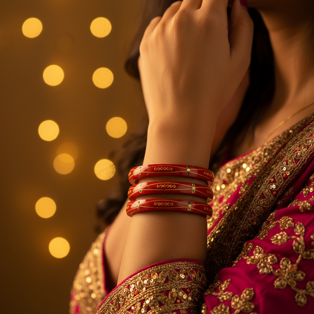 22 Carat Gold Pola Bangles With Card (4 Piece)