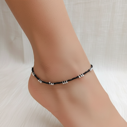 Silver Ghungroo Nazariya Anklet