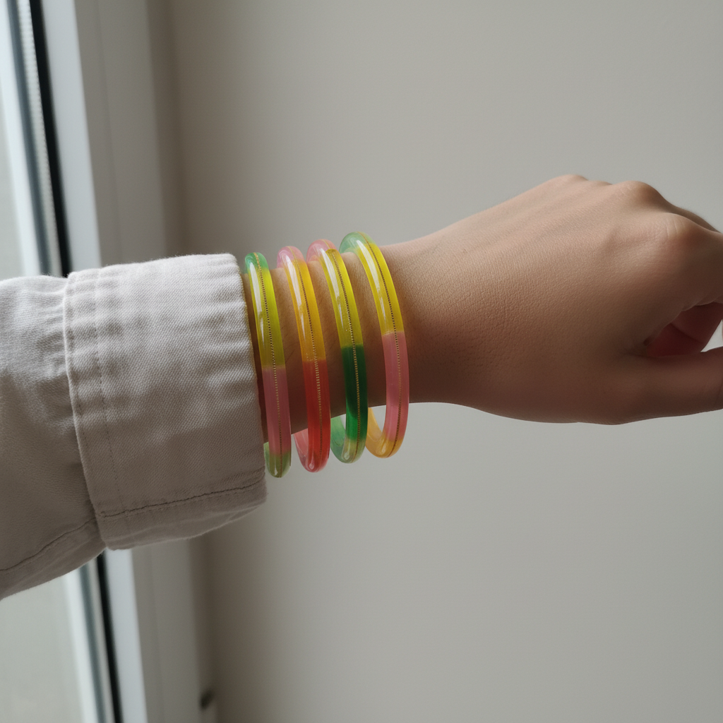 22 Carat Gold Pola Bangles With Card (4 Piece)