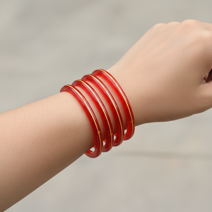 22 Carat Gold Pola Bangles With Card (4 Piece)