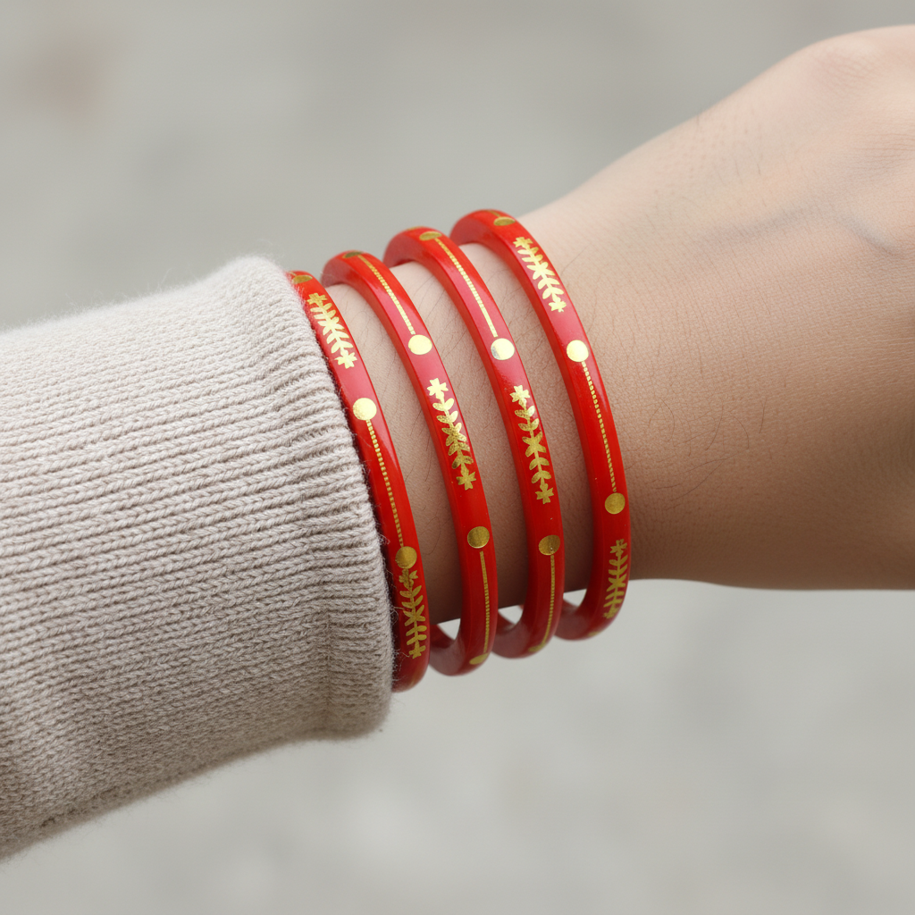 22 Carat Gold Pola Bangles With Card (2 Piece)