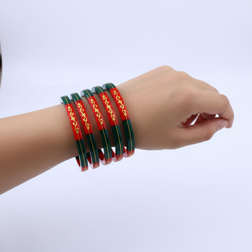 22 Carat Gold Pola Bangles With Card (4 Piece)