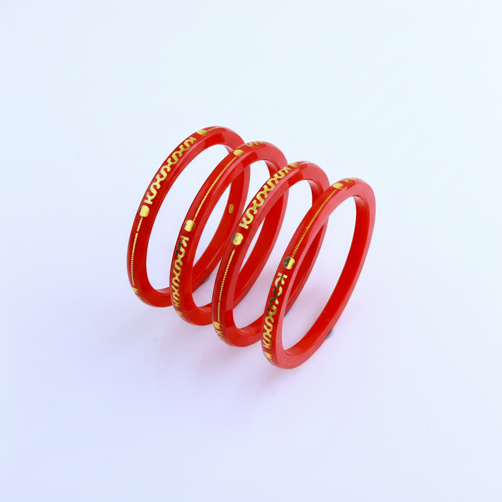 22 Carat Gold Pola Bangles With Card (2 Piece)