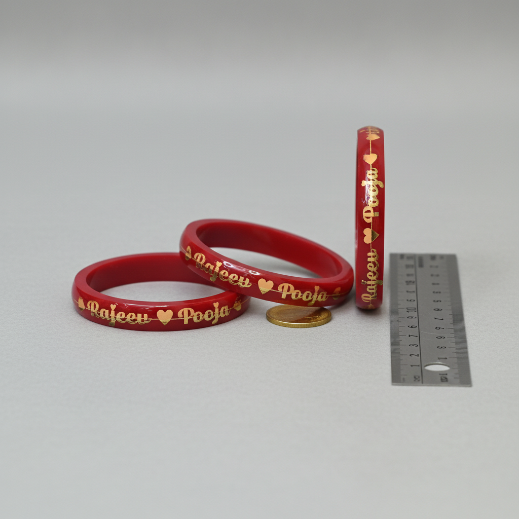 Personalised Couple Name Gold Bangle