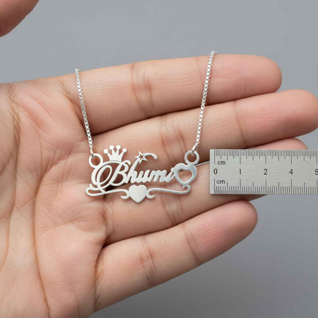 Personalised Name Silver Locket With Crown & Heart