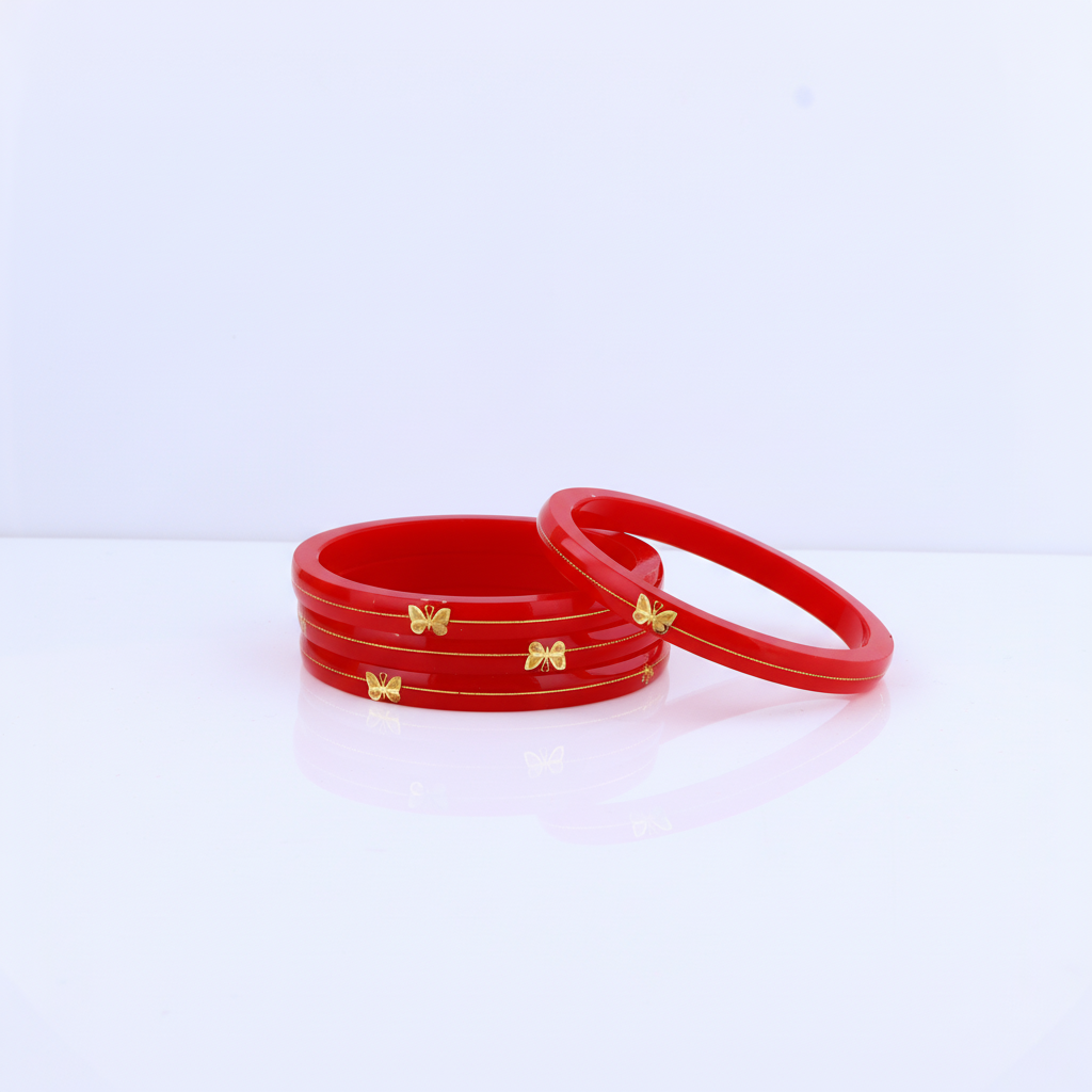 22 Carat Gold Pola Bangles With Card (4 Piece)