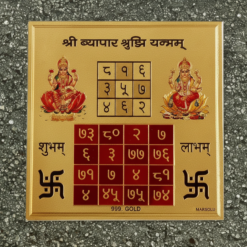 Vyapar Vridhhi Yantra On Raw Pyrite Frame