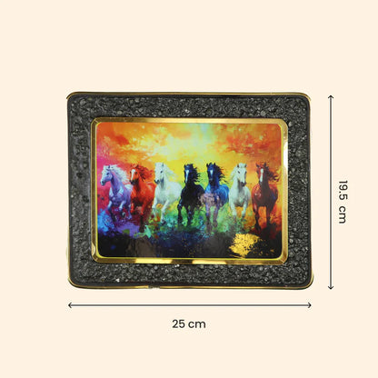 Pyrite Frame of Rainbow 7 Horses