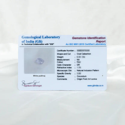 White Pukhraj (White Sapphire)